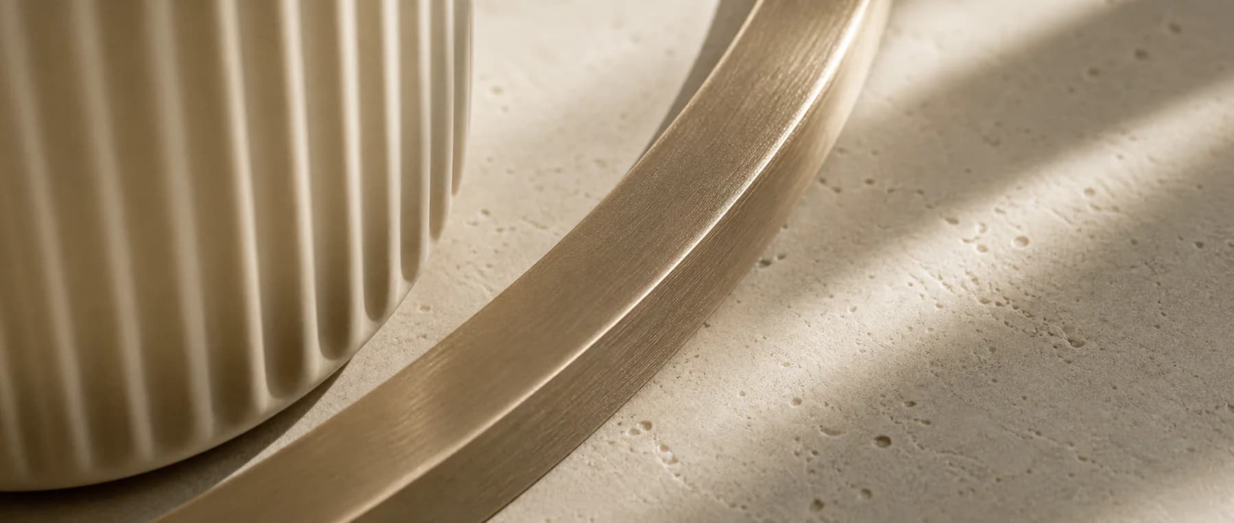 Warm wood and brass material detail