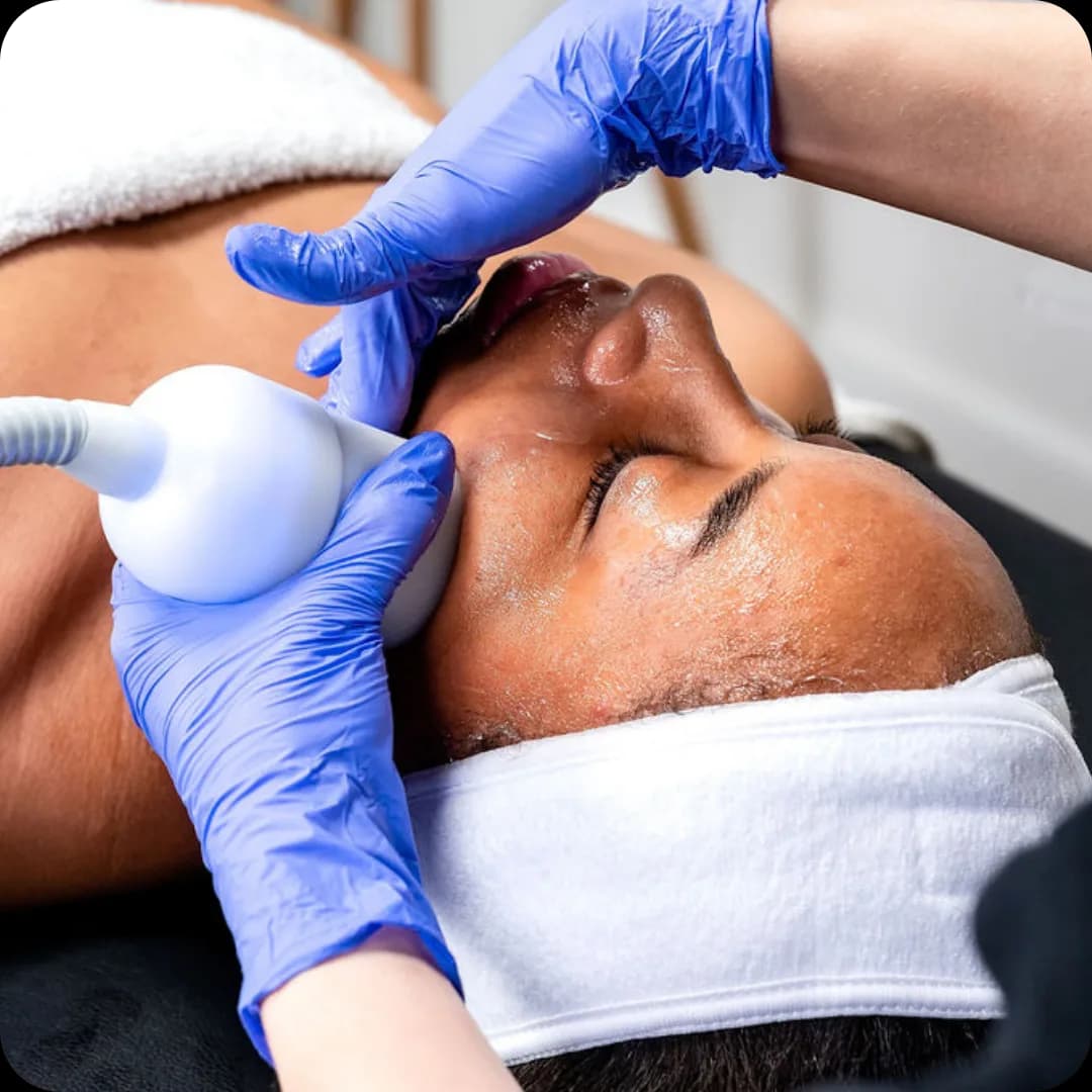 RINOVA Longevity facial treatment room prepared for a softly lit skin session