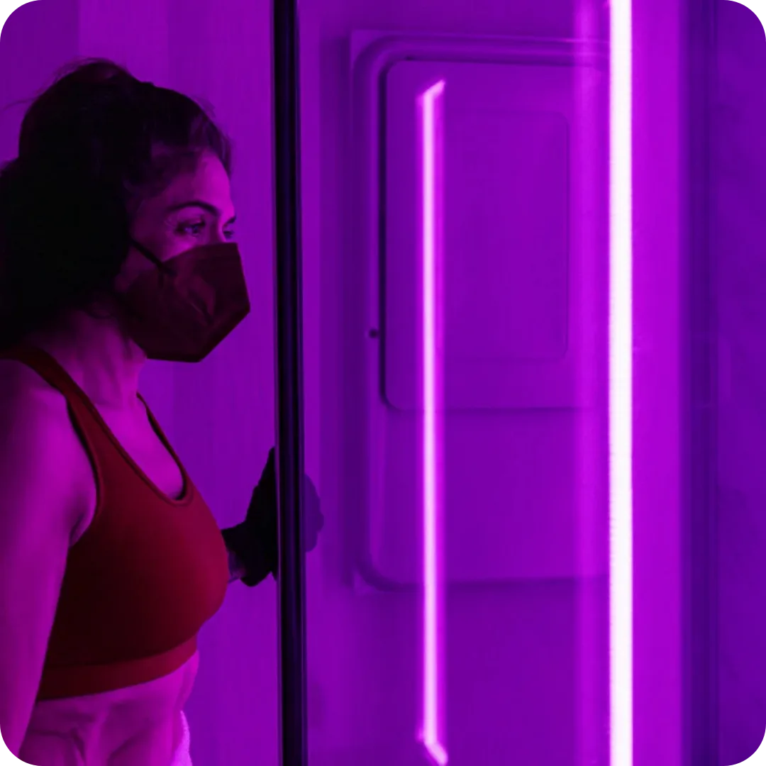 RINOVA Longevity recovery lounge with compression and performance therapy equipment